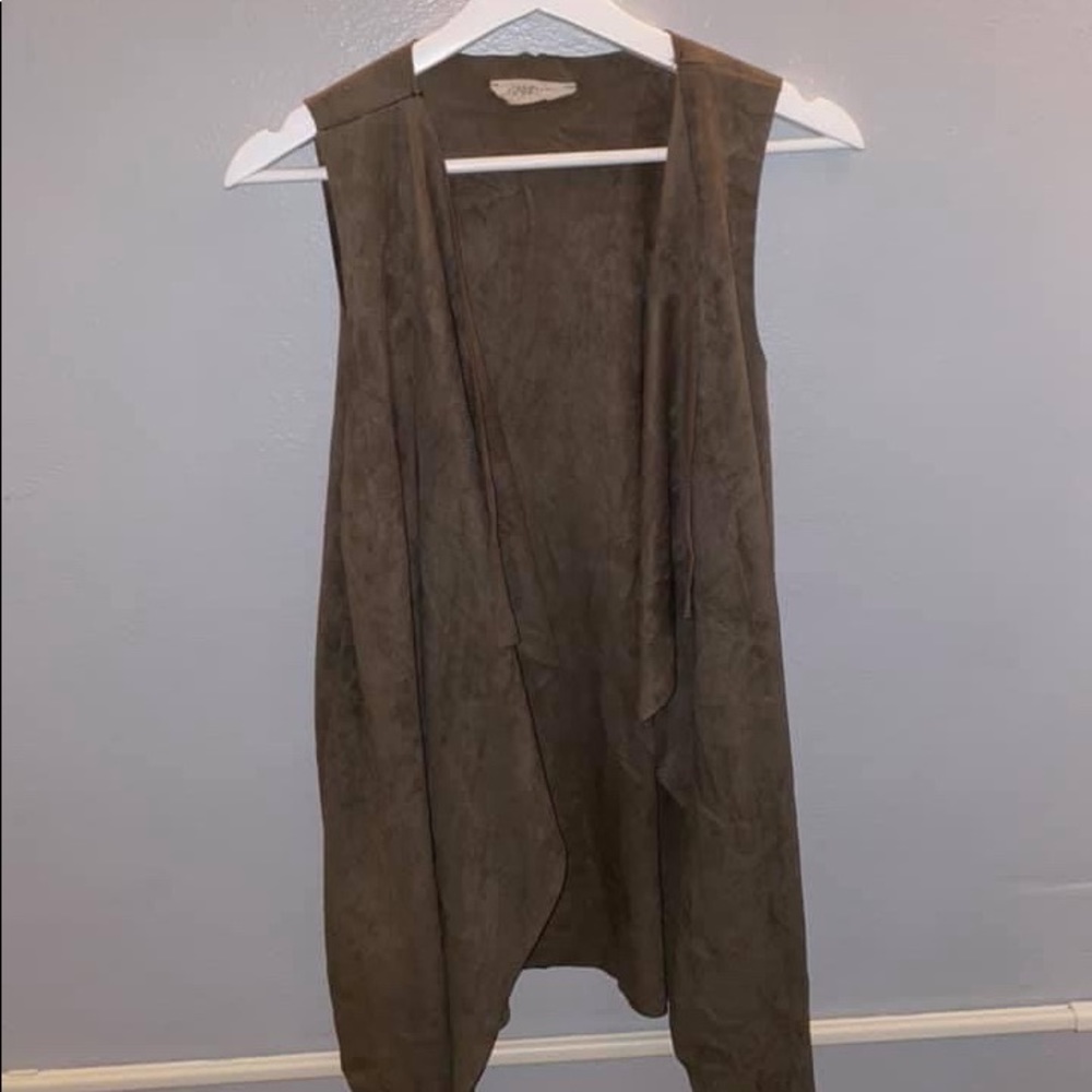 Standard l suede olive green vest